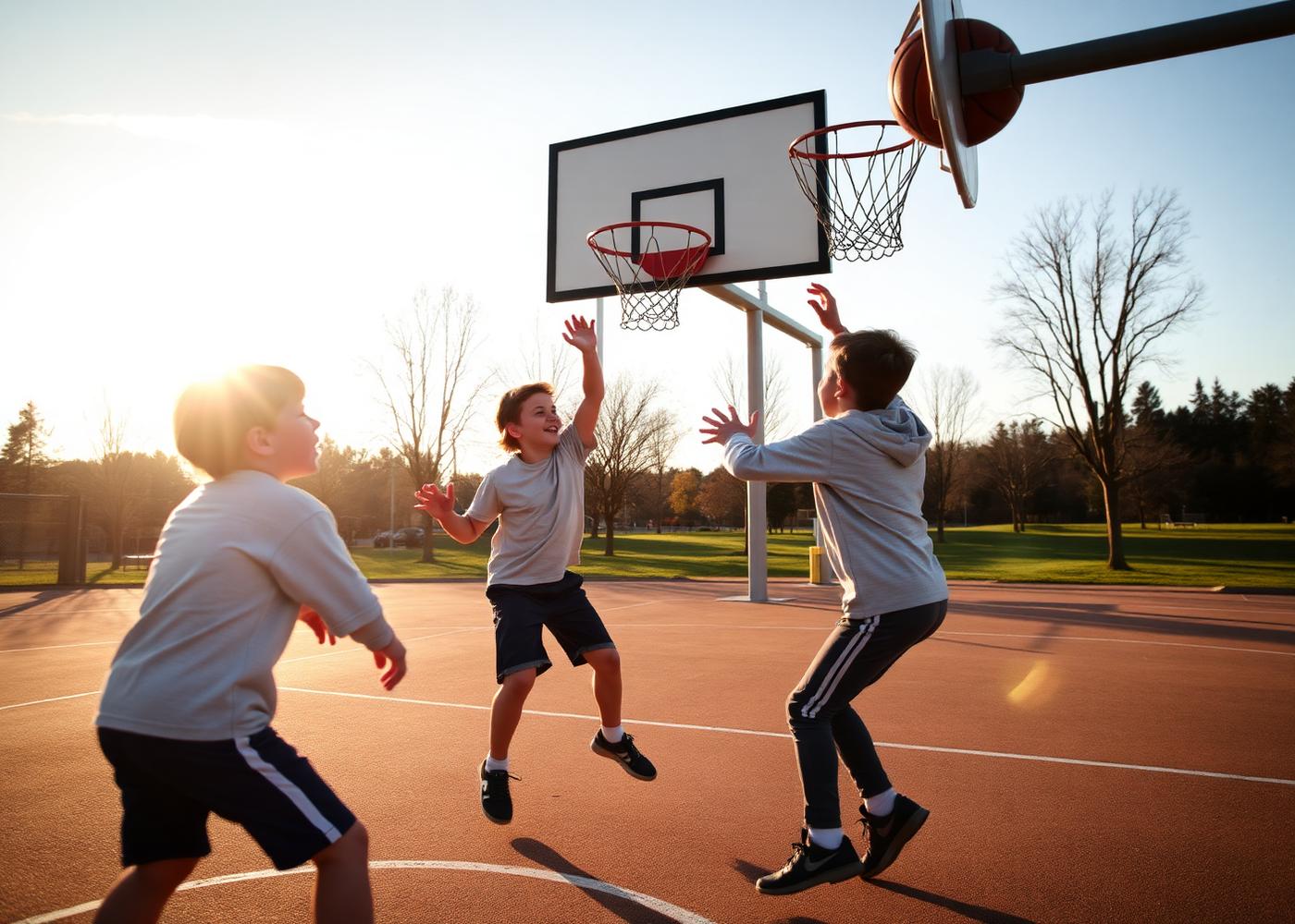 Players enjoying a community basketball game